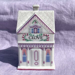 Lenox Spice Village - CLOVE - Fine Porcelain House - 1989 - Jar and Lid